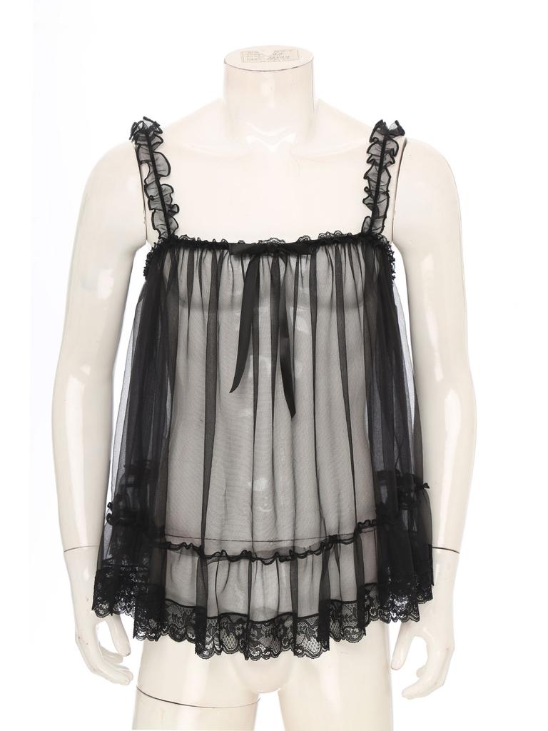 Мужское нижнее белье Sissy, прозрачное кружевное нижнее белье, платье, сексуальная сорочка, искушение, одежда для сна