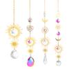 Crystal Wind Chime Sun Light Catcher Pendant Diamond Prisms Sun Moon Ornaments Window Hanging Windchime Home Garden Decor