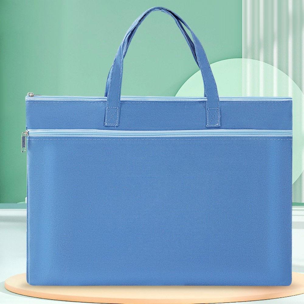 Zipper File Bag Large Capacity Briefcase A4 Envelope Folder School Office