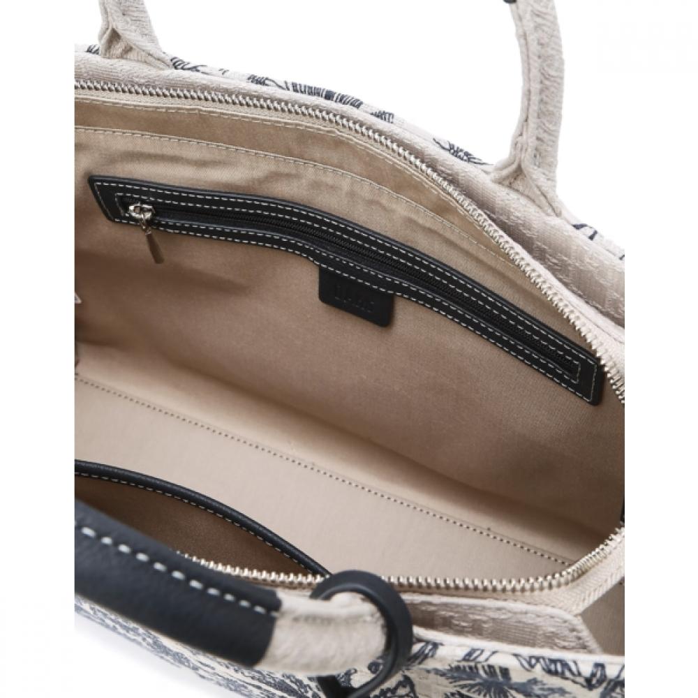 Daks Navy Flower Embroidery Jacquard Large Tote Bag Dcba5f655n2