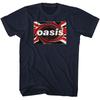 Oasis Union Jack Logo Navy Music T-shirt Tops Tees Men's Women's Unisex