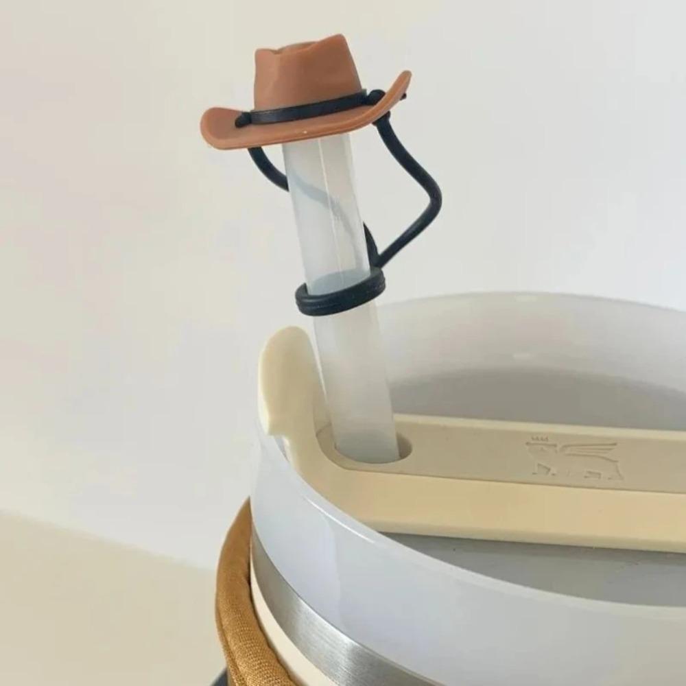 Leak Proof Cowboy Hat Straw Cover Dust-proof Straw Cap Straw Tip Protective Cap Straw Topper Party