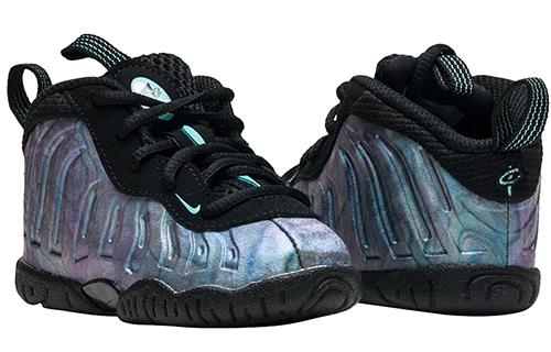 Nike Кроссовки Foamposite One PRM, устойчивые к скольжению и истиранию, средней высоты, для малышей, черные, разноцветные, для младенцев и малышей AO8038-009