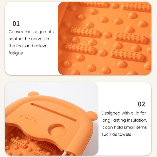 Складной тазик для ножных ванн, компактный таз для расслабления ног, массажный контейнер для спа-процедур для ног с массажными шариками на дне