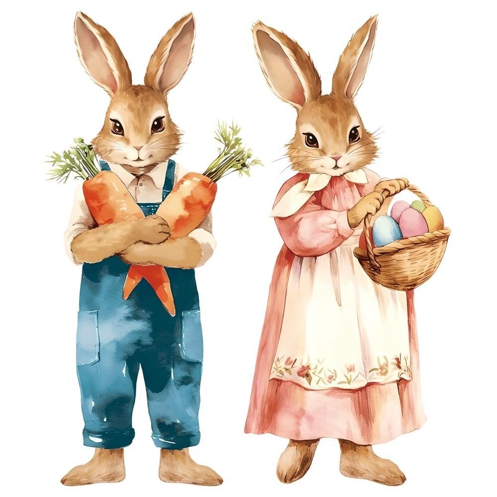 Cartoon Easter Egg Window Decals Creative Easter Bunny Static Cling Decal  Party Supplies