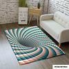 Optical Illusion Vortex Rug - Mind-Bending Geometric Art for Game Rooms  Trippy Floor Mat Anti slip carpet can be machine washed