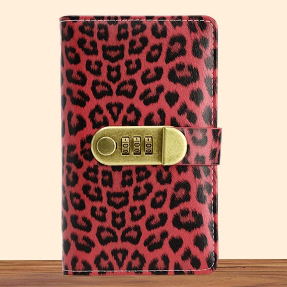 Password Lock Cash Budget Planner Pockets Leopard print Encrypted Money Book Coin Saving