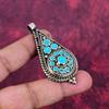 Blue Turquoise Handmade Gemstone Pendant, 925 Solid Sterling Silver Antique Jewelry Pendant, For Engagement Gift