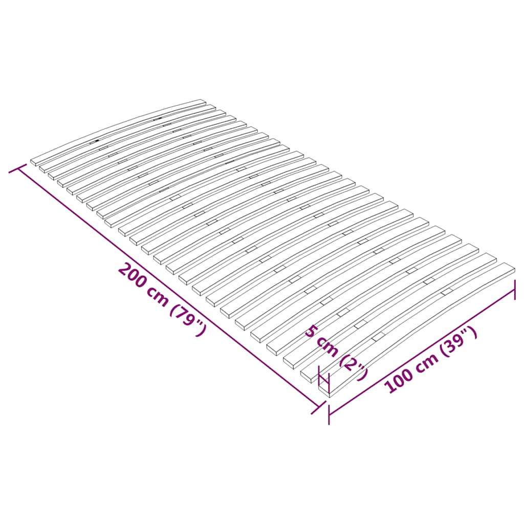 Vidaxl Stelaż Do Łóżka Z 24 Listwami, 100X200 Cm