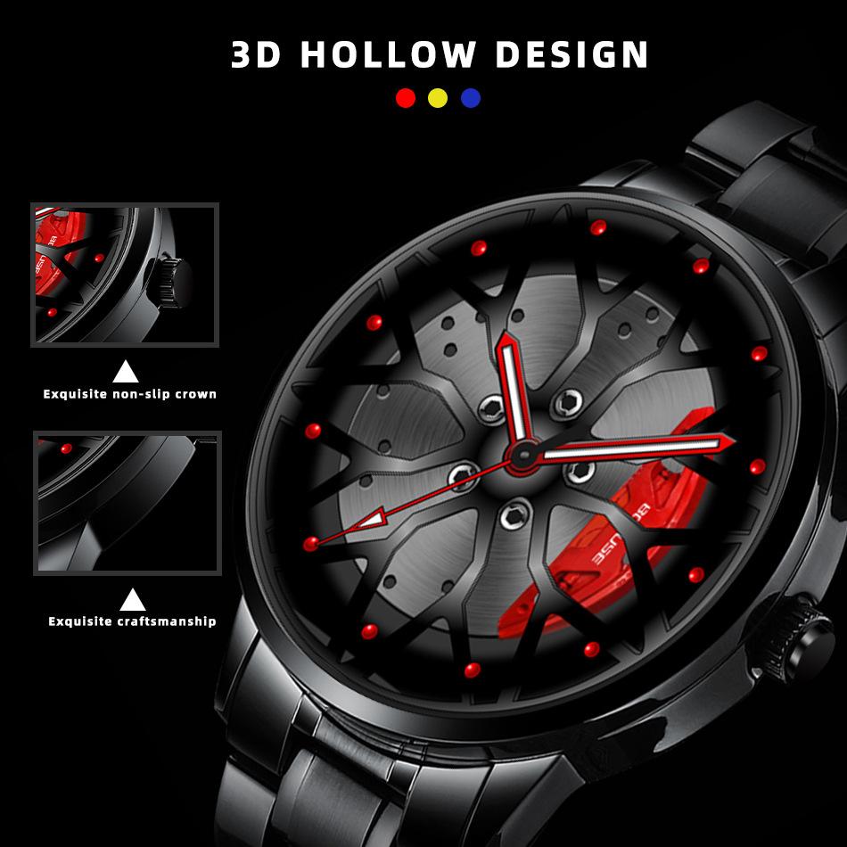 Мужские повседневные часы, деловые часы, спортивные часы, кварцевые часы, полые часы, часы из нержавеющей стали
