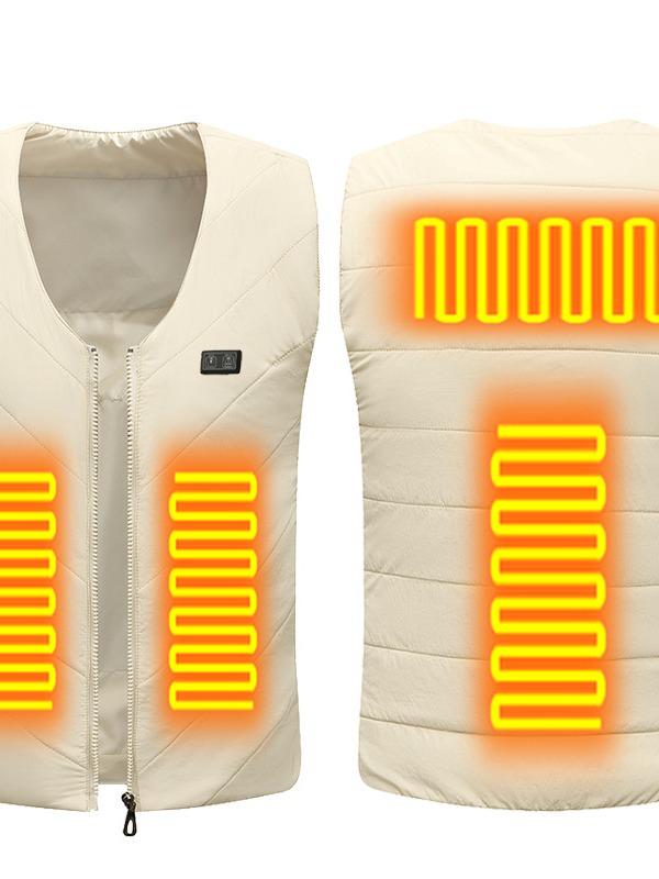 Cross-Border Intelligent Heated V-Neck Vest: Dual-Control, Four-Zone Heating, Unisex Constant Temperature Warm Jacket