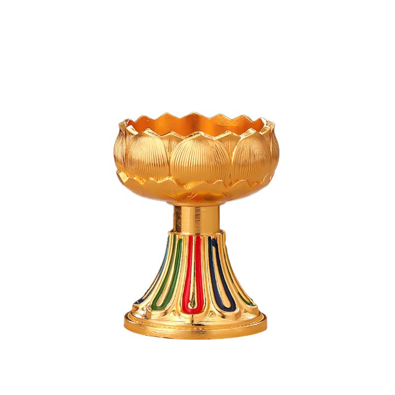 1 шт. Подсвечник для медитации, прочный, буддийские принадлежности, настольное украшение, масляная лампа, подсвечник для лампы из сплава и масла гхи, для гостиной