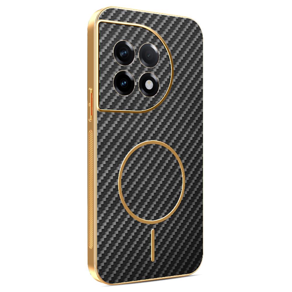 For OnePlus Ace 2 5G/11R 5G Phone Case Carbon Fiber Textured Electroplated TPU Back Cover