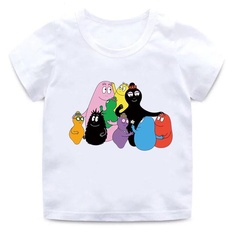 Cute Barbapapa Print Cartoon Baby Short Sleeves New Men Women Tee Adults Children Boy Gril Top Kids Parent Child Cotton Tshirt