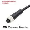 M12 2P 3P 4P 5P 6P 8P 12P 10M PVC PUR Unshield /Shield Cable Straight Curved Male Plug Power Adapter Aviation Connector IP67