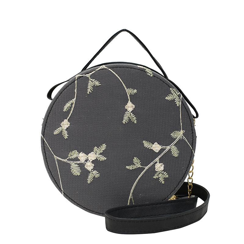 Retro Simple and Fashionable Textured Handbag for Summer New Chinese Style One-shoulder Crossbody Hand-carrying Small Round Bag for Women