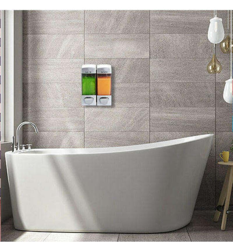 700ml Wall Mounted Soap Dispenser Double Head Hand Held Pump Under Shower Shampoo Under Shower Balsam Dispenser | Liquid Soap Dispensers