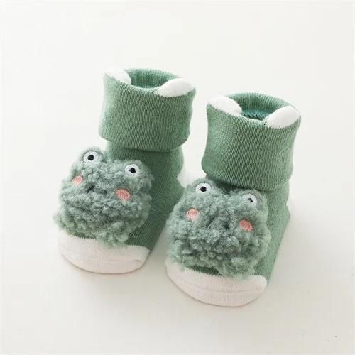 Зимние носки для малышей для мальчиков и девочек, плотные махровые теплые нескользящие детские носки на пол, детские аксессуары с героями мультфильмов, От 0 до 3 лет