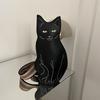 Стильная черная кошка Сумка через плечо Женская Сумка на грудь Большая Вместимость Кошелек из ПУ кожи Ретро Дизайн с Животным Милая Мультяшная Сумка на плечо
