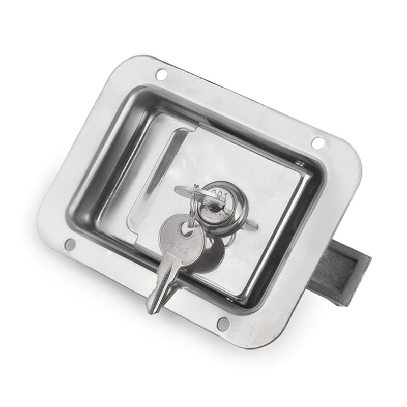 Защелки для ручек ящика для инструментов прицепа из нержавеющей стали с замком Полированные защелки для ящика для инструментов Замок с лепестками 4,7x4 дюйма с 2 ключами
