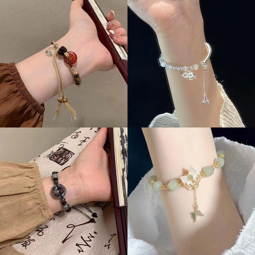 Ping Stylish Amber An Knot Bracelet For Women Spring 2024 New Chinese Ethnic Wind