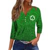 Женская модная и повседневная рубашка с рукавом семь четвертей. Топ-пуловер с принтом ко Дню Святого Патрика