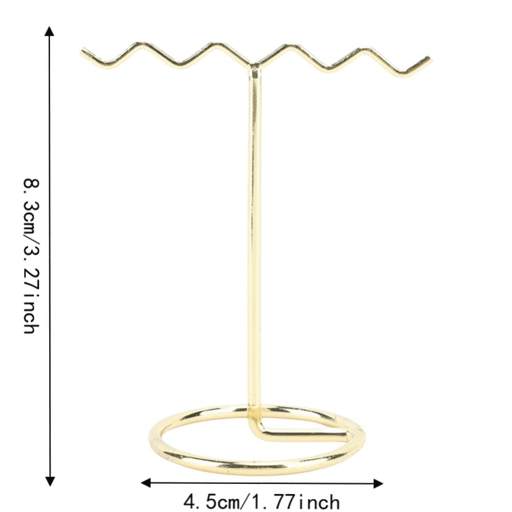 4pcs Light Gold Jewelry Display Rack T Shaped Earring Organizer Stand Home Storage