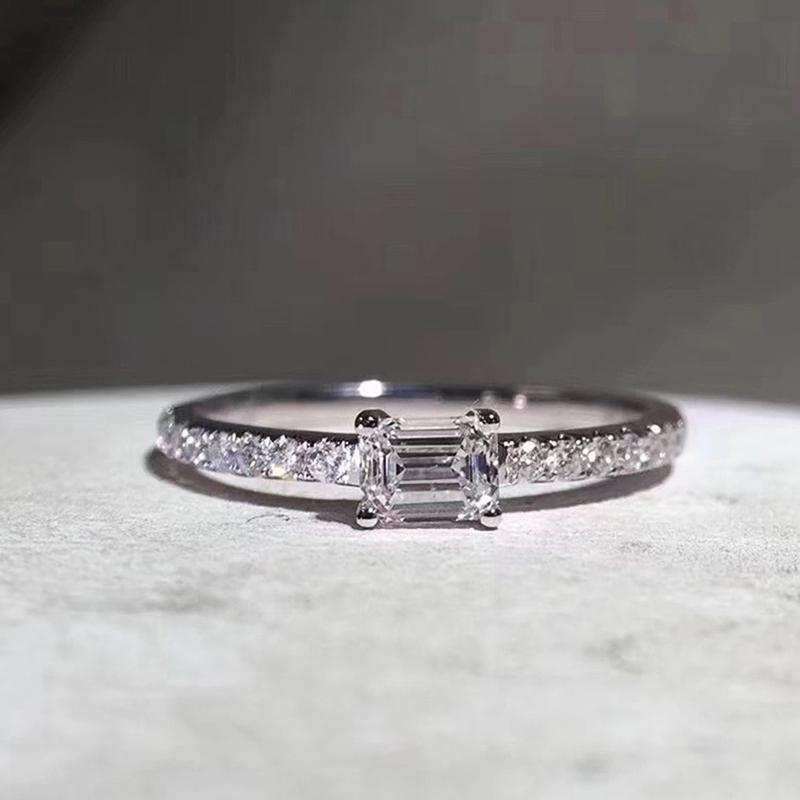 Huitan Fashion Design Женское кольцо с ослепительным кубическим цирконием Изысканные тонкие кольца для невесты Свадебная вечеринка Шикарные украшения