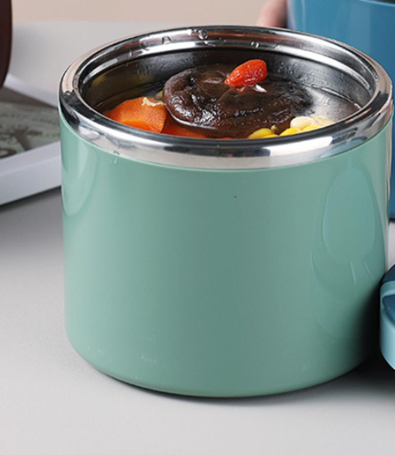 1000ml breakfast cup oatmeal soup cup rice with oatmeal soup stainless steel broth | lunch box (green)