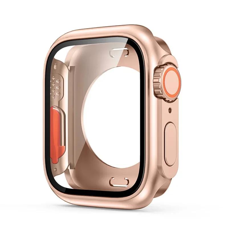 Защитная крышка для Apple Watch 44 мм 45 мм 40 мм 41 мм Жесткий ПК Передний Задний Бампер Чехол для iwatch 9 8 7 6 5 4 Изменить на Ultra