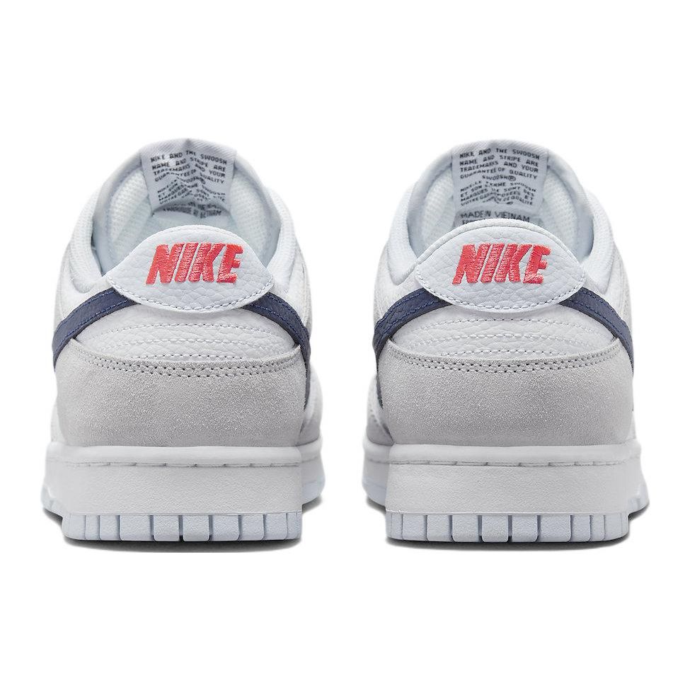 Nike Dunk Low Mini Swoosh - Футбольные серые полуночные темно-синие кроссовки унисекс Белые ярко-малиновые FJ4227-001