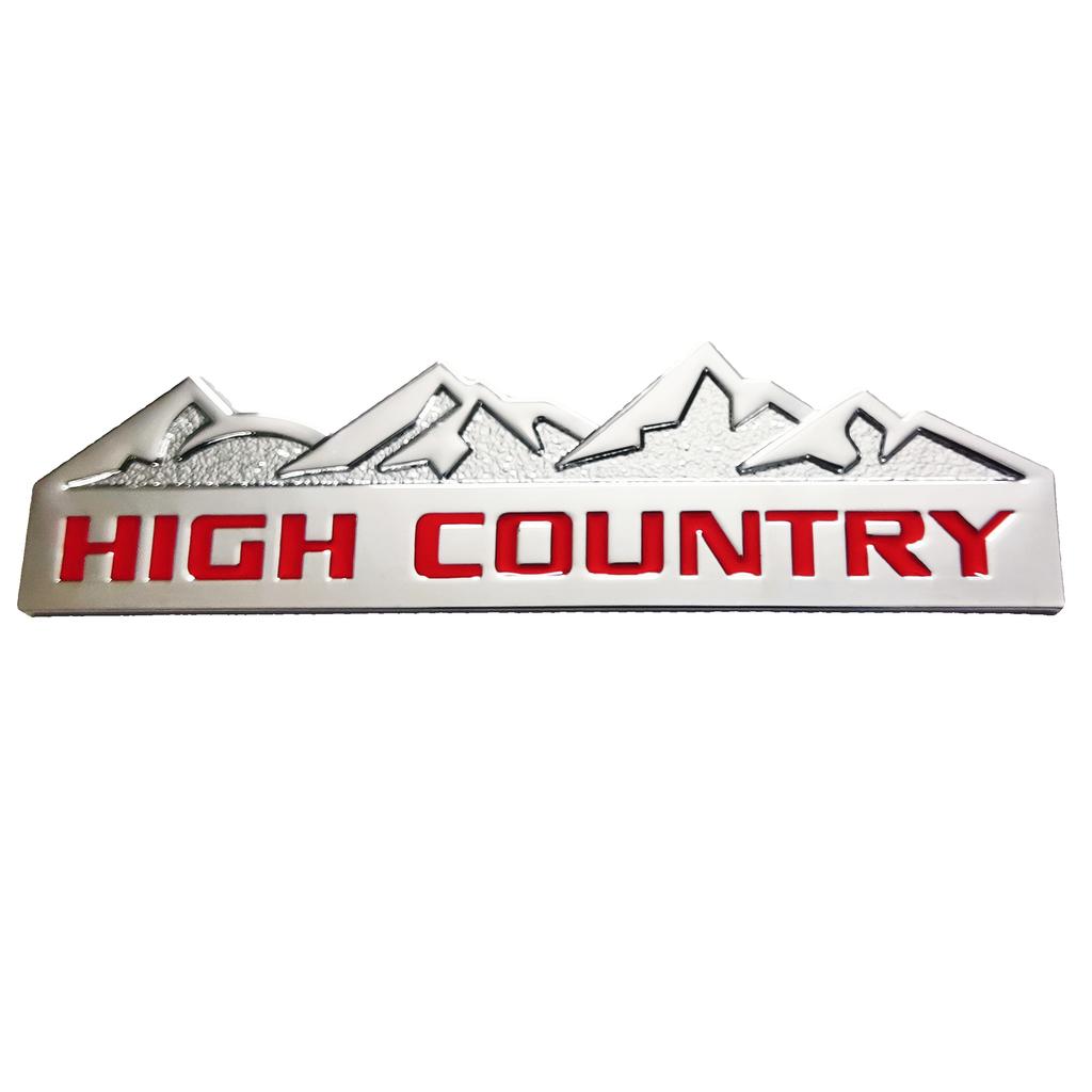 AABHC1 HIGH COUNTRY 3D Zinc Alloy Car Sticker Suitable for Chevrolet, Jeep, Dodge and Ford Modified Snow Mountain Metal Car Logo
