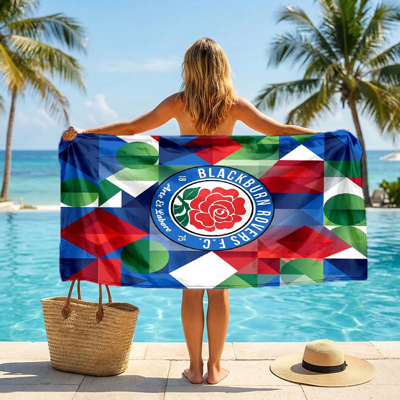 Пляжное полотенце Blackburn Rovers Football Мягкое из микрофибры Летнее полотенце Быстросохнущее Впитывающее полотенце для пляжа Бассейна Путешествий