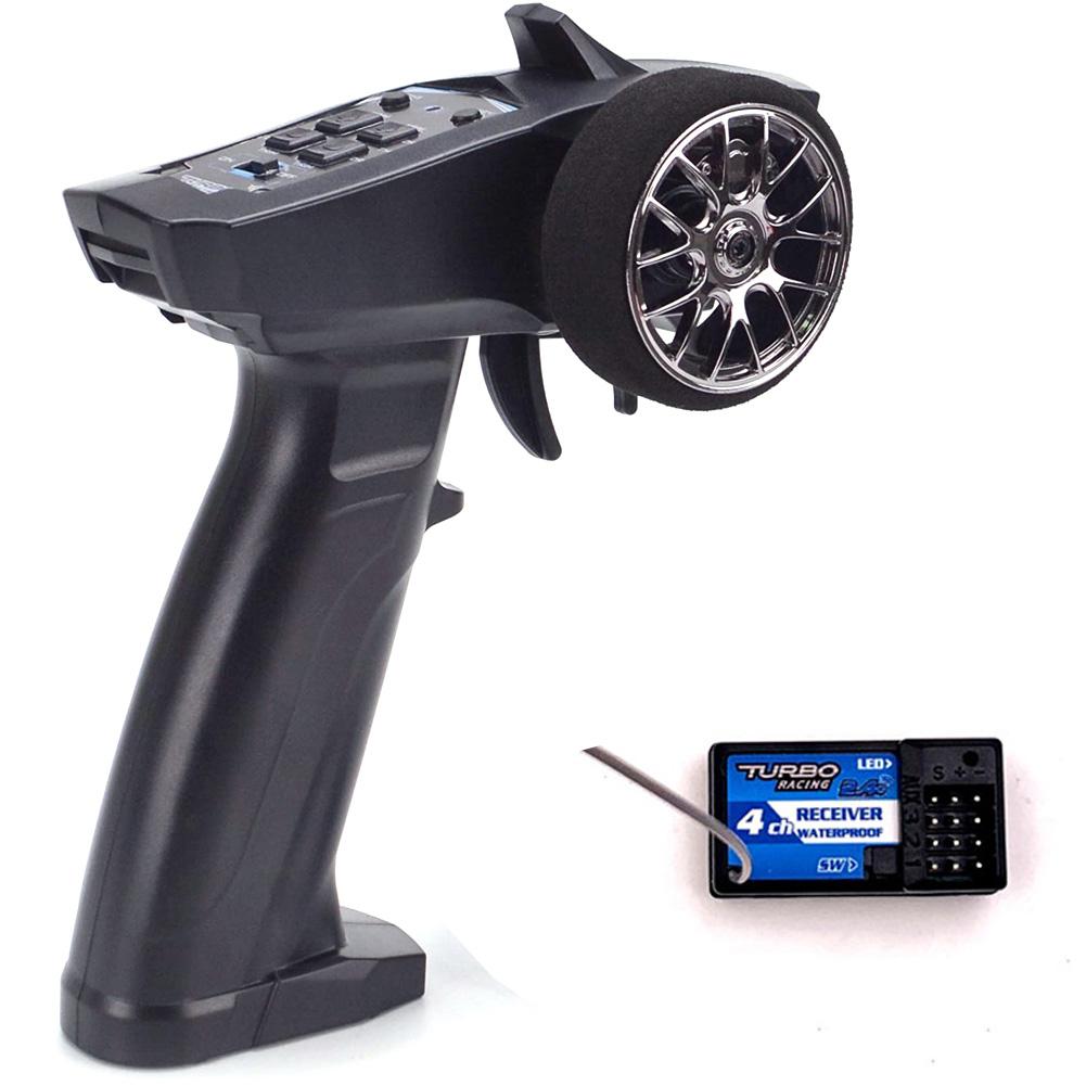 Turbo Racing 91803G-VT RC Radio Transmitter 2.4GHz 4CH Remote Controller with 4CH Receiver for RC Car Boat