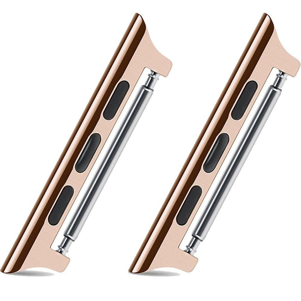 Stainless Steel Clasp for Apple Watch 1/2/3/4/5/6/7/8/9/10/11/SE Ultra 1/2/3 42/44/45/46/49mm, Rose Gold