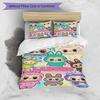 3pcs Duvet Cover Set (1*Duvet Cover + 2*Pillowcase, Without Core), Labubu Print Bedding Set, Bedroom Decor, All‑Season, Birthday Gift