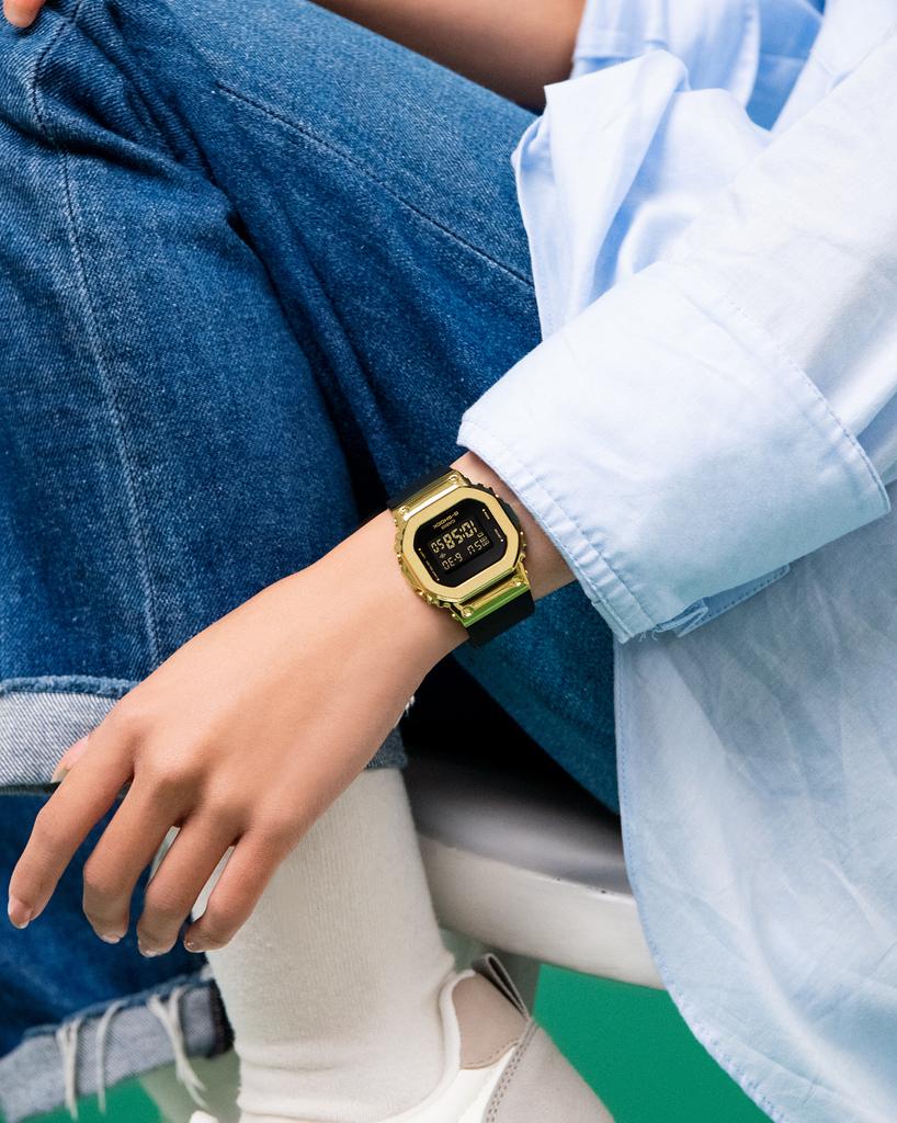 Casio Мужские кварцевые часы из нержавеющей стали 200M водостойкие, ударопрочные, с будильником GM-S5600GB-1