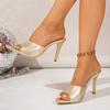 Туфли на шпильке Женские 2025 Лето Новые Тонкий каблук Большой размер Темпераментные Сандалии