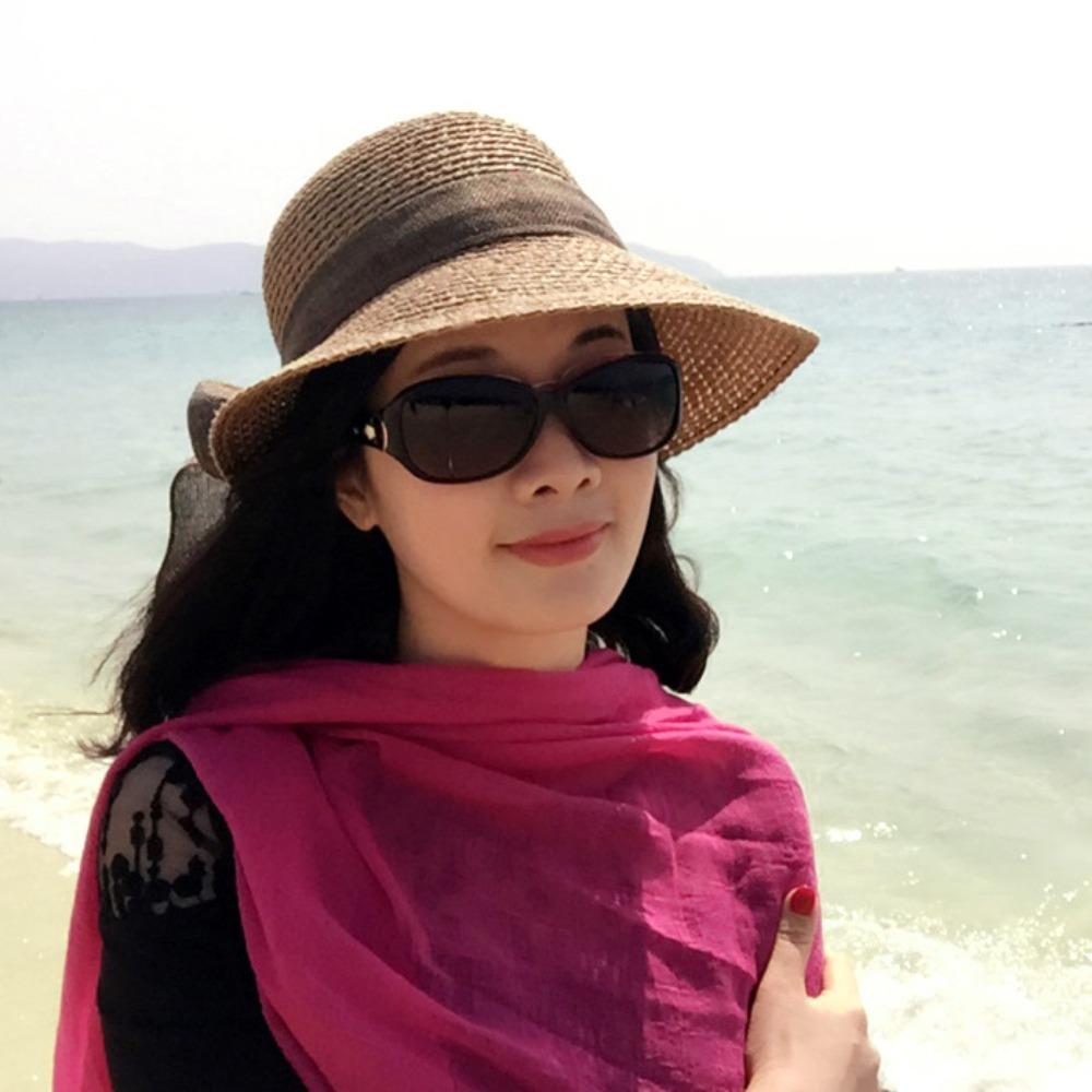 New Travel Foldable Female Vacation UV Protection Visor Straw Hat Beach Outing Sun Hat Summer Hat