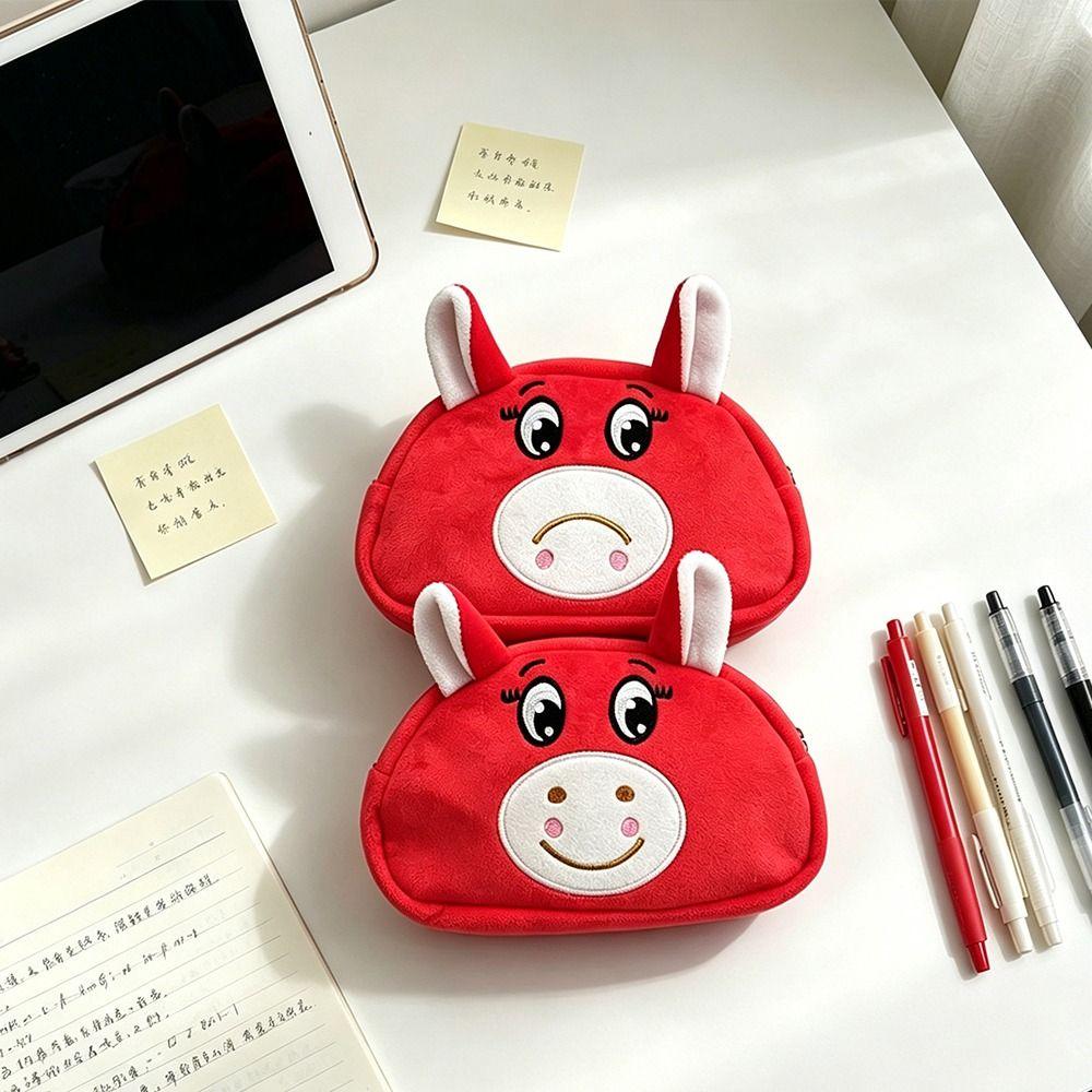 Large Capacity Pencil Case Plush Stationery Pouch Cartoon Earphone Pouch  Stationery Organizer