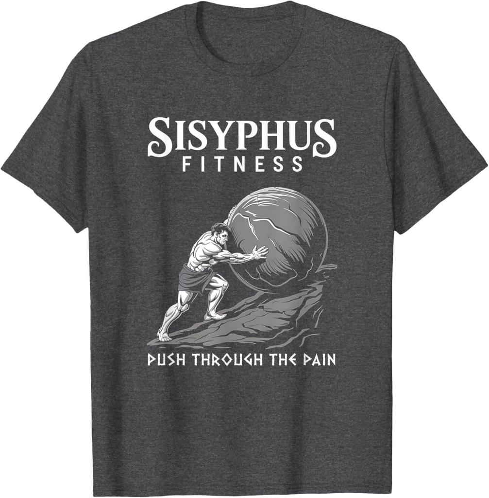 Футболка Sisyphus Fitness с забавным принтом по греческой мифологии, унисекс