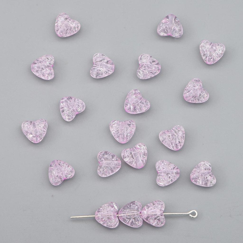 55/70Pcs Plastic Acrylic Heart Beads Fashion Loose Spacer Beads for Jewelry Making DIY Hairpin Earring Necklace Handmade