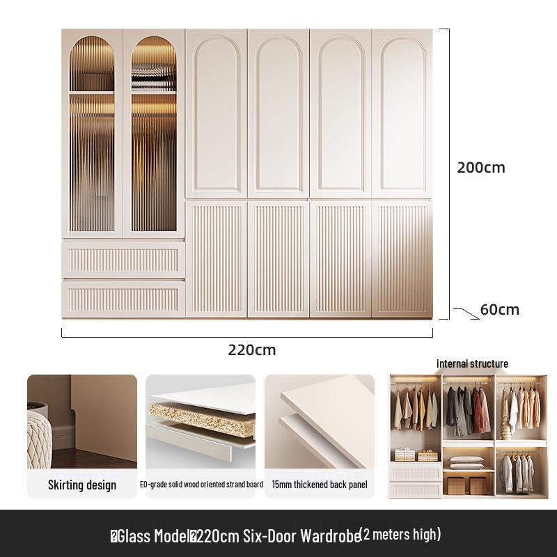 Modern Solid Wood Wardrobe: Light Luxury Storage Solution for Small Apartments
