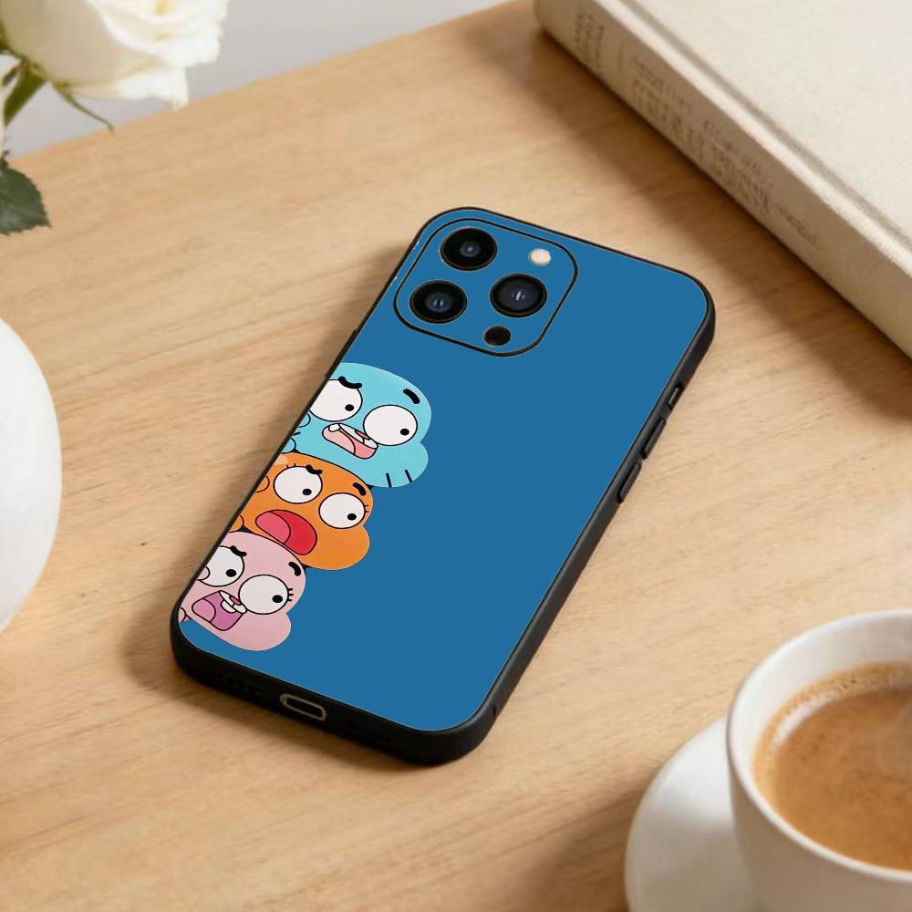 D-Gumball and Darwin Phone Case For iPhone 16,15,14,13,12,17,Pro Max,Plus Silicone Black Case