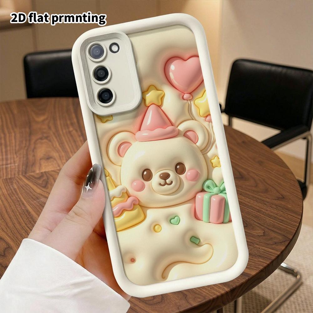 Чехол для телефона: 2D плоский, подходит для Samsung Galaxy A34 A35 M05 M06 S20 S22 S21 FE Plus 5G, защитный чехол, тема 'плюшевый мишка на день рождения', идеальный праздничный по