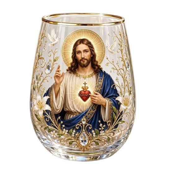 Prayer Mug Home Decor Ring High Borosilicate Glass Red 1 Pc