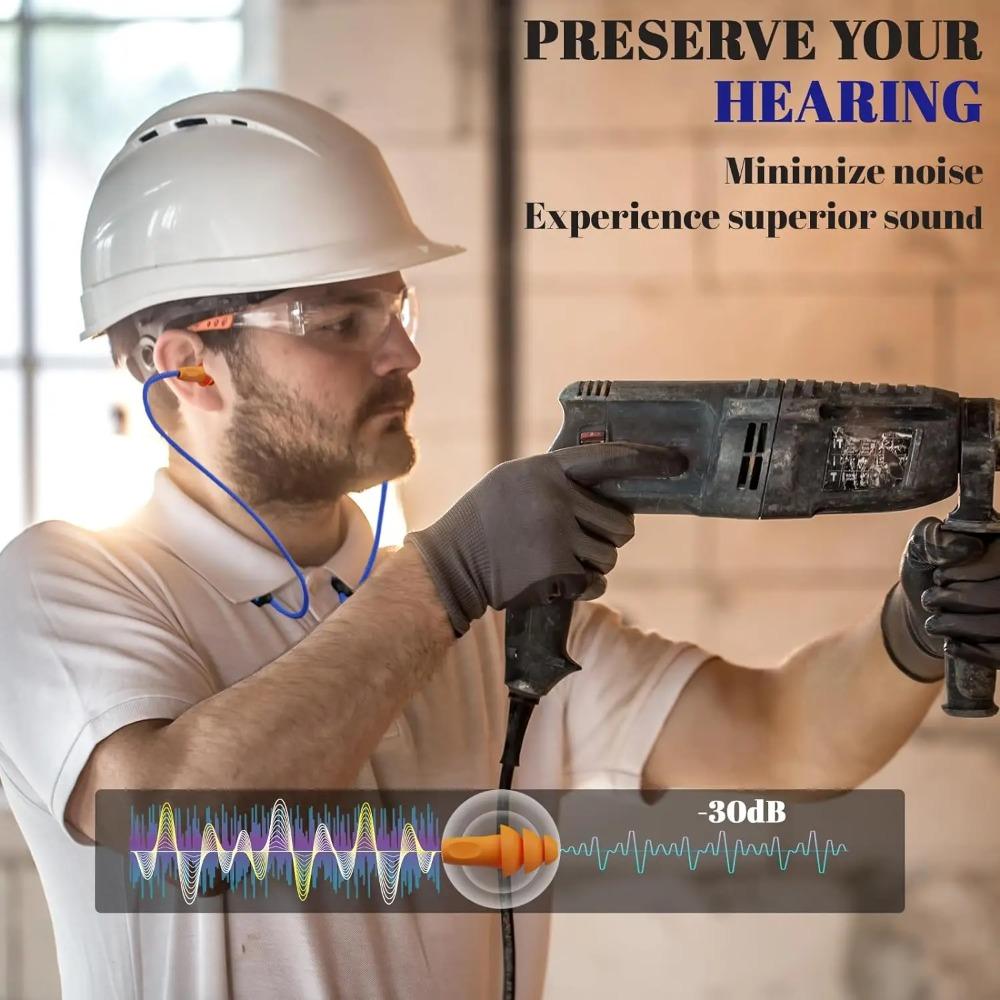 Wired Bluetooth Headset Hearing Protection Sound Isolation Earbuds Ear Plugs Construction Sites