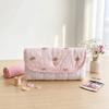 Soft Polyester Puppy Quilted Pencil Case Cute Dog Coin Purse Sweet Stationery Bag  Office Use