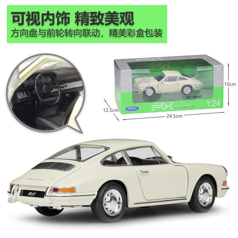 AABKN1 Welly 1:24 Porsche 1964 Porsche 911 Imitation Alloy Car Model Collection Of Spare Parts