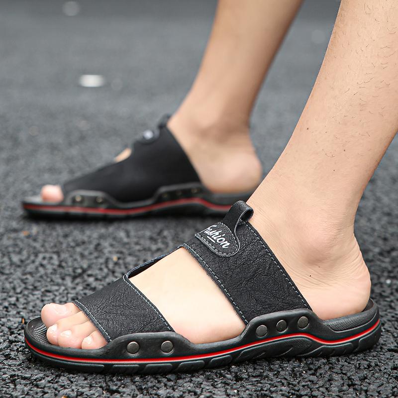 Fashion Men Summer Sandals Youth Slippers Men Design Outside Thick-Soled SandalsHigh Quality Slippers Non-Slip Men Shoes Big Size 48 49